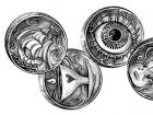Elysium.  Alix and coins.  Alix and Elysium coins Alix and Alexander Anderson coins